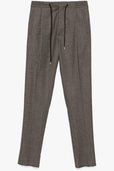 Pantalone marrone Uomo con motivo pied de poule