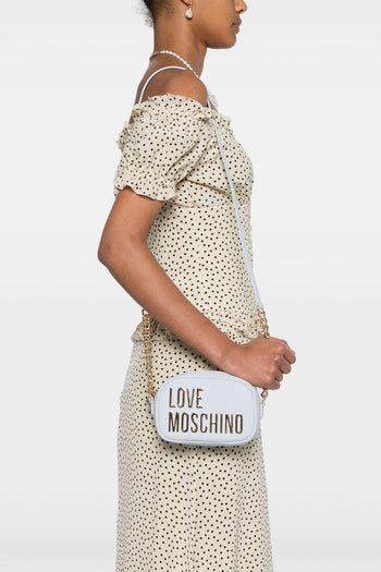 Donna Borsa Azzurro Logo Dorato - 2