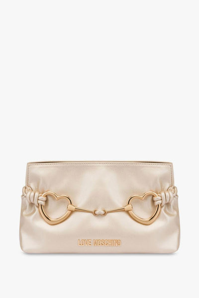 Hearts Donna Borsa Beige Effetto Metallizzato