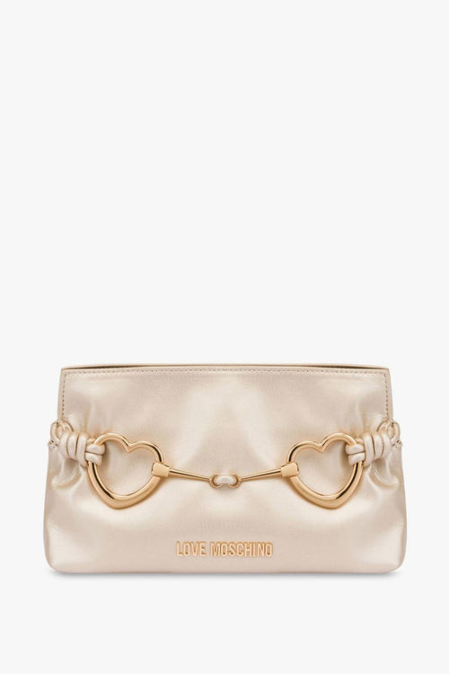 Hearts Donna Borsa Beige Effetto Metallizzato