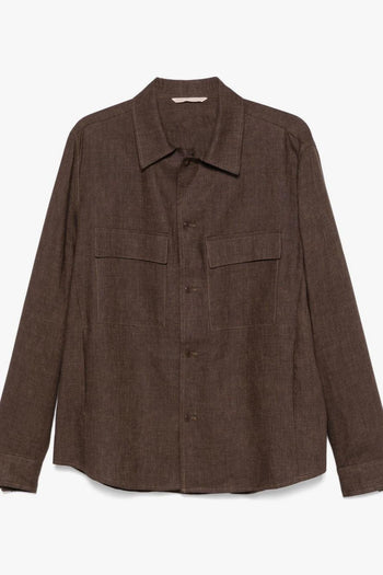 John Uomo Giacca Marrone Lino - 5