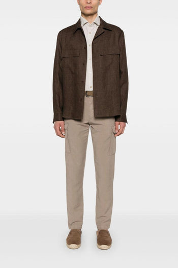 John Uomo Giacca Marrone Lino - 2