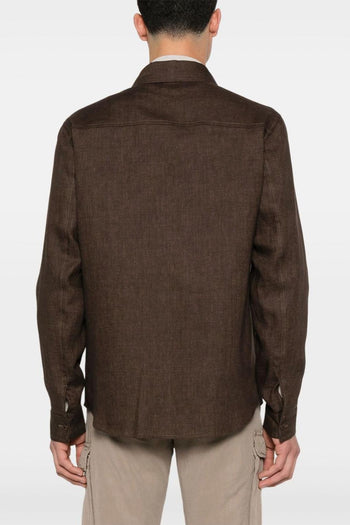 John Uomo Giacca Marrone Lino - 3