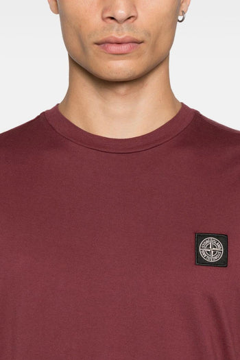 T-Shirt Viola Uomo Patch Logo - 3