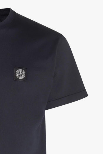 T-Shirt Blu Uomo Patch Logo - 3