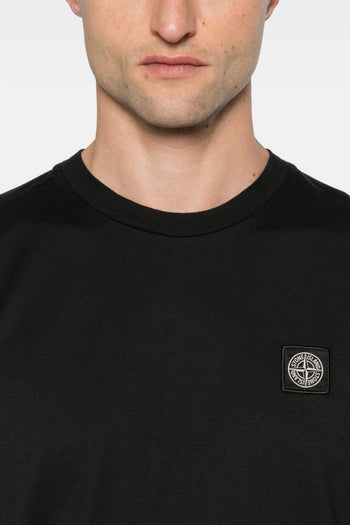 T-Shirt Nero Uomo Patch Logo - 3