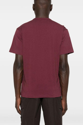 T-Shirt Viola Uomo Ricamo Logo in Tono - 2