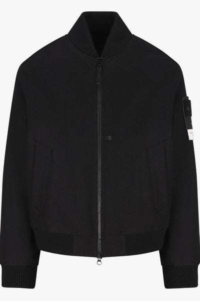 Bomber Nero Uomo Patch Logo