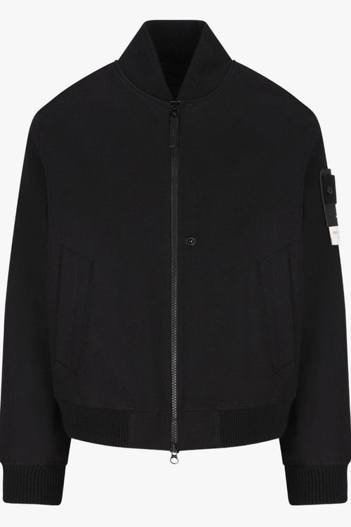 Bomber Nero Uomo Patch Logo