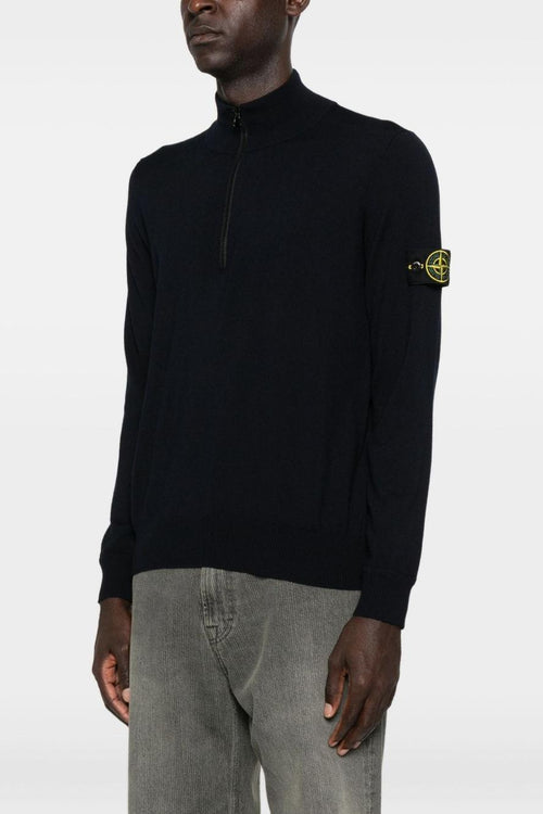 Maglia Blu Uomo Mezza Zip