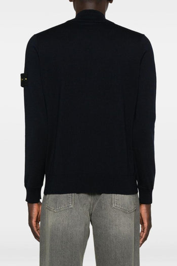 Maglia Blu Uomo Mezza Zip - 3