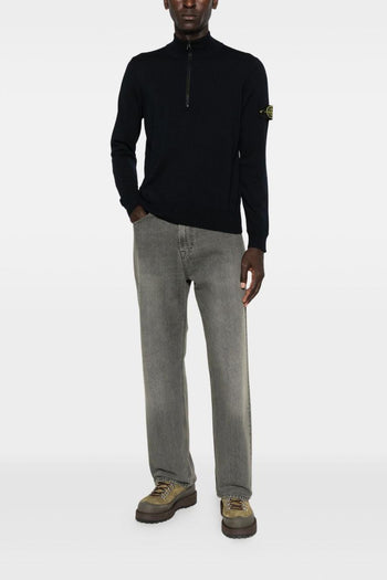 Maglia Blu Uomo Mezza Zip - 2