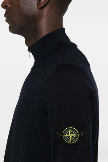 Maglia Blu Uomo Mezza Zip - 4