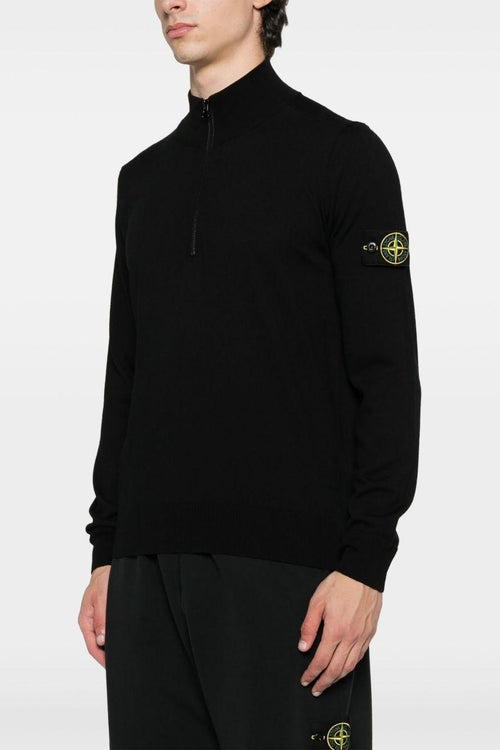 Maglia Nero Uomo Mezza Zip