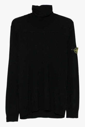 Maglia Nero Uomo Dolcevita Lana Leggera - 5