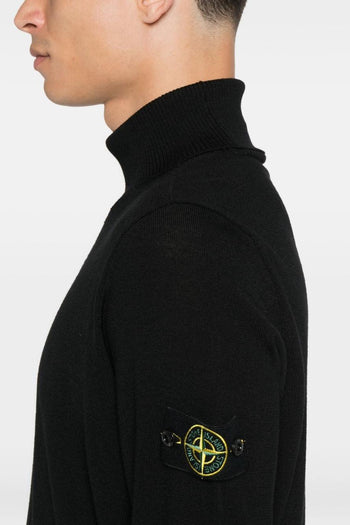 Maglia Nero Uomo Dolcevita Lana Leggera - 4