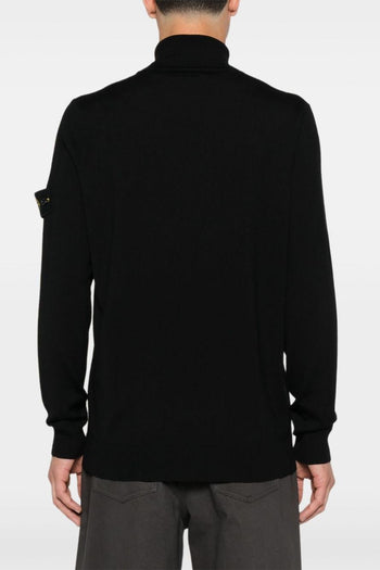 Maglia Nero Uomo Dolcevita Lana Leggera - 3