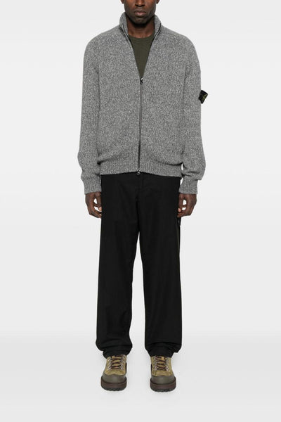 Cardigan Grigio Uomo Chiusura Zip