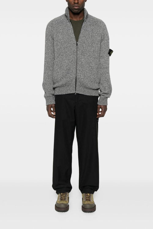 Cardigan Grigio Uomo Chiusura Zip