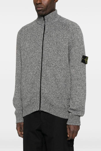 Cardigan Grigio Uomo Chiusura Zip - 2