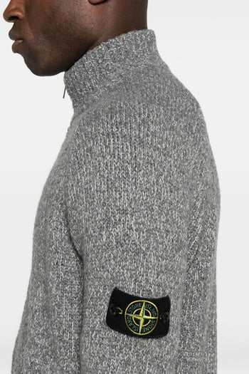 Cardigan Grigio Uomo Chiusura Zip - 4