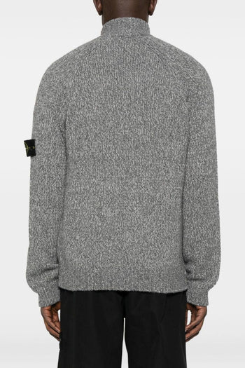 Cardigan Grigio Uomo Chiusura Zip - 3