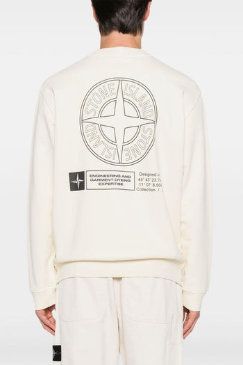 Felpa Bianco Uomo Bussola Posteriore - 3