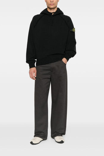 Felpa Nero Uomo Cappuccio - 2