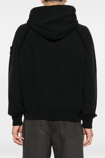 Felpa Nero Uomo Cappuccio - 3