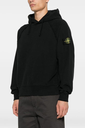 Felpa Nero Uomo Cappuccio - 5