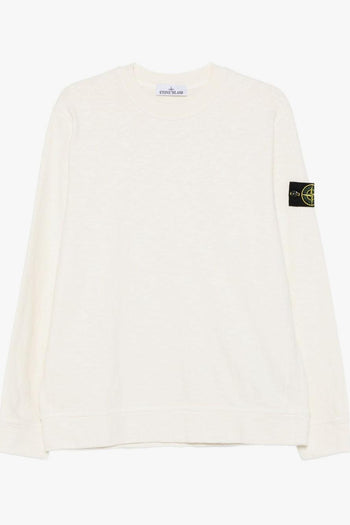 Felpa Bianco Uomo Badge Logo - 5