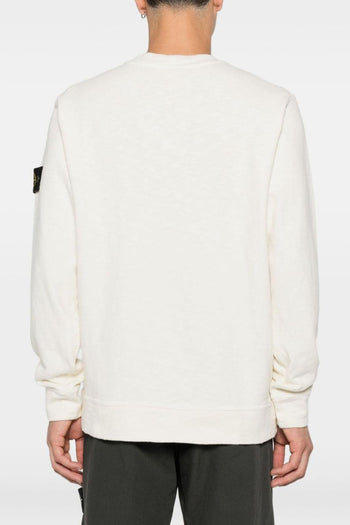 Felpa Bianco Uomo Badge Logo - 3