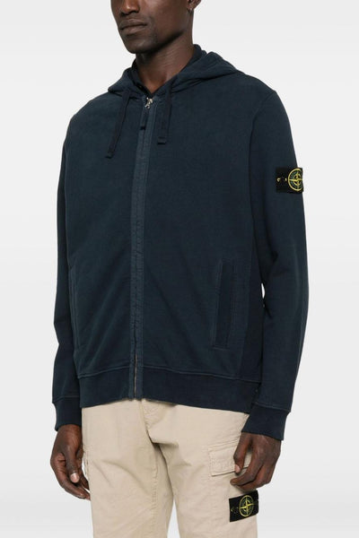 Felpa Blu Uomo con Zip