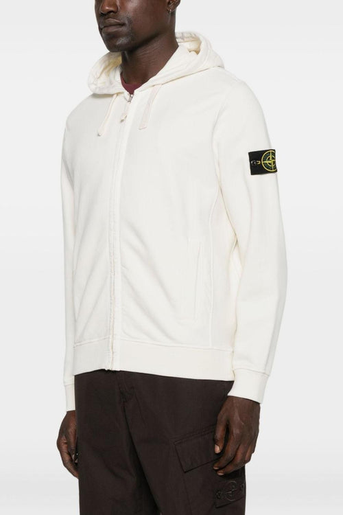 Felpa Bianco Uomo Zip