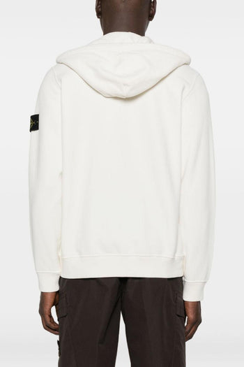 Felpa Bianco Uomo Zip - 3