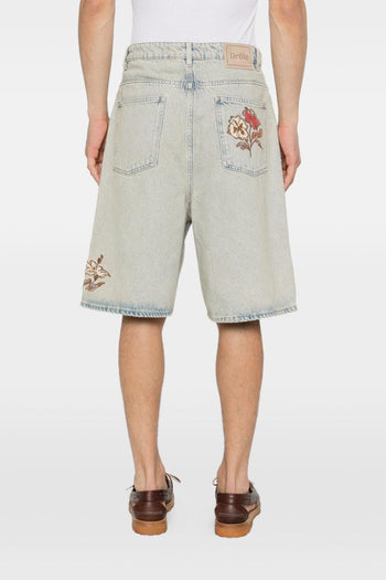 Short Denim Ricamati Uomo Blu - 4