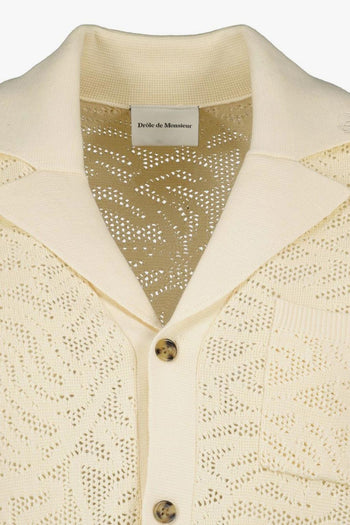 Camicia Effetto Pizzo Uomo Bianco - 4