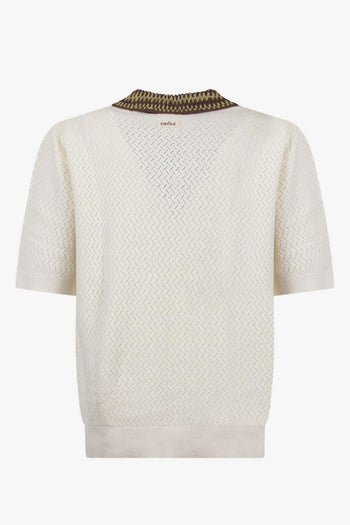 Polo Colletto Crochet Uomo Bianco - 2