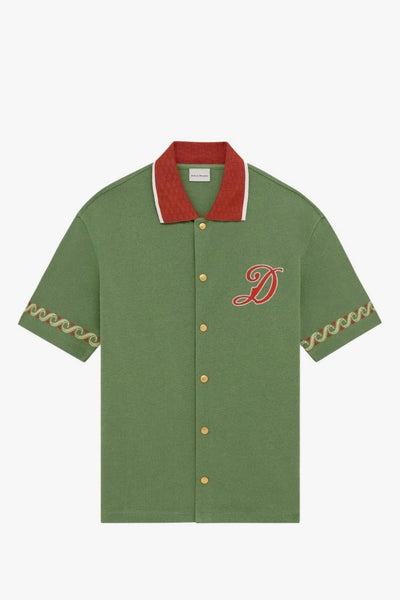 Camicia Ricamo Logo Uomo Verde