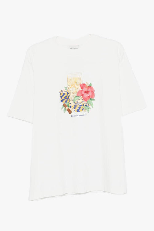 T-Shirt Stampa Floreale Uomo Bianco