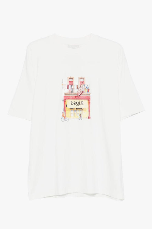 T-Shirt Stampa Negozio Uomo Bianco