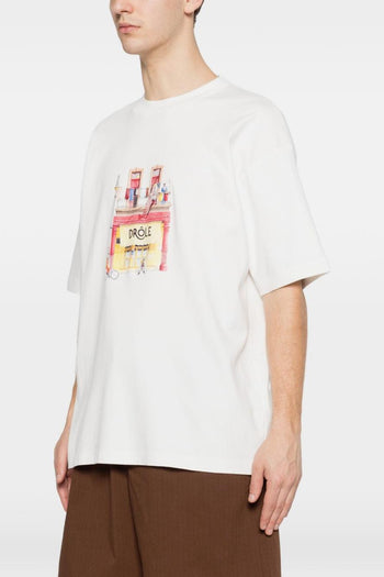 T-Shirt Stampa Negozio Uomo Bianco - 3