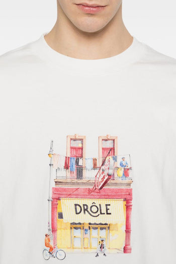 T-Shirt Stampa Negozio Uomo Bianco - 5