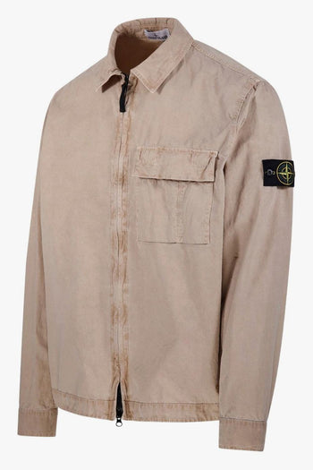 Giacca-Camicia Beige Uomo Taschino - 3