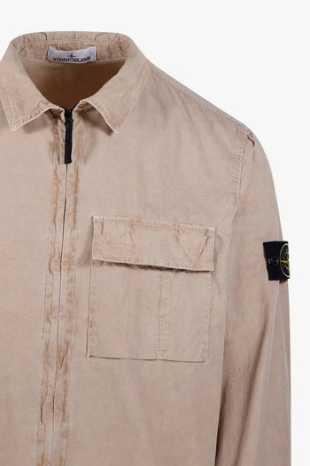 Giacca-Camicia Beige Uomo Taschino - 4