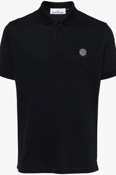 Polo Blu Uomo Patch Logo