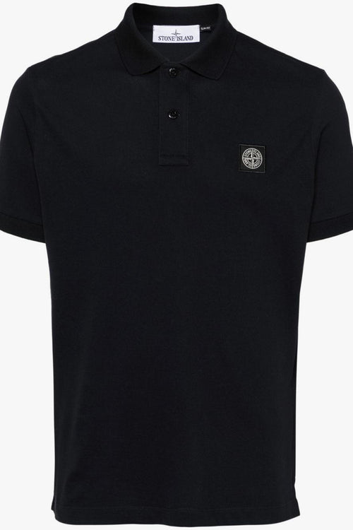 Polo Blu Uomo Patch Logo