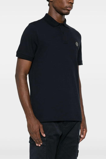 Polo Blu Uomo Patch Logo - 2