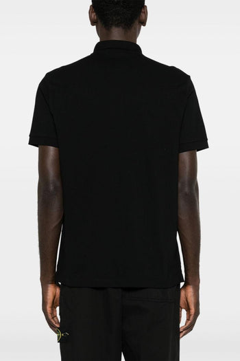 Polo Nero Uomo Patch Compass - 2
