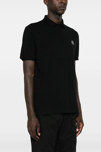 Polo Nero Uomo Patch Compass - 3
